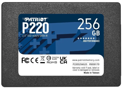 Накопитель SSD Patriot P220 256GB, SATA 2.5&quot;, 550/490, RET [P220S256G25]