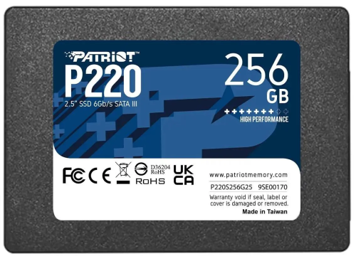 Накопитель SSD Patriot P220 256GB, SATA 2.5&quot;, 550/490, RET [P220S256G25]
