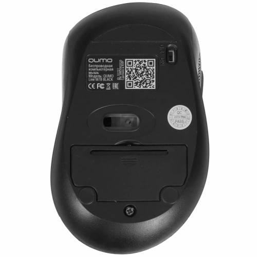 Мышь беспроводная Qumo Office Line Black M78 черный, 1600 dpi, радиоканал, USB, кнопки - 6 [M78]