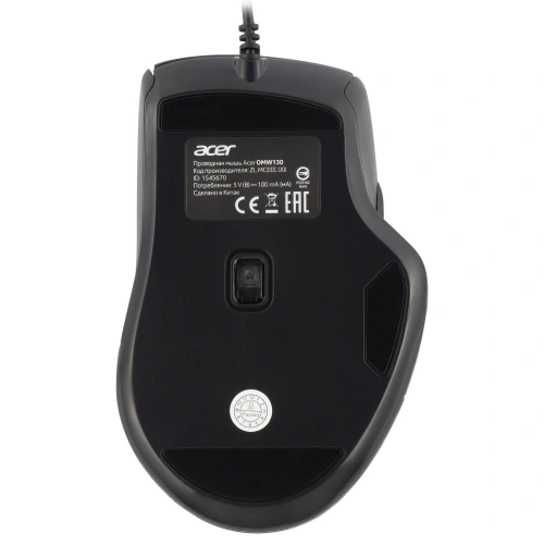 Мышь проводная Acer OMW130 черный, 3600 dpi, USB, кнопки - 6 [ZL.MCEEE.00J]