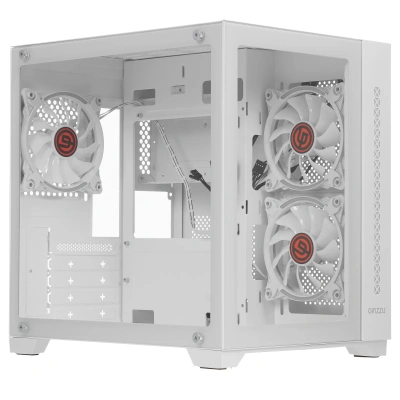 Компьютерный корпус Ginzzu V450 RGb белый CRC6 FAN12CM RGb*3 [V450]