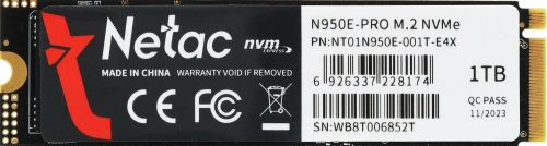 Накопитель SSD M.2 Netac 1.0Tb N950E Pro Series [NT01N950E-001T-E4X]