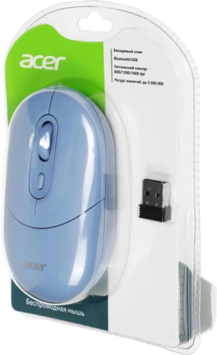 Мышь беспроводная Acer OMR301 синий, 1600 dpi, кнопки - 4 [ZL.MCECC.01S]