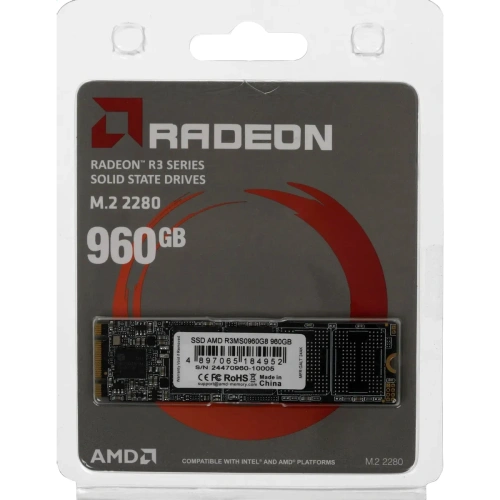 Накопитель SSD AMD Radeon 960Gb M.2 2280, SATA, R/W 550/500 [R3MS0960G8]