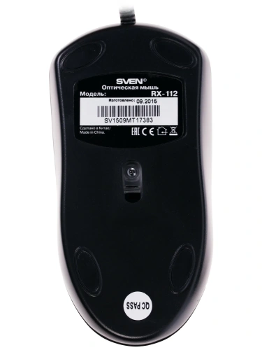 Мышь проводная SVEN RX-112 черный, 800 dpi, USB, кнопки - 3 [SV-03200112UB]