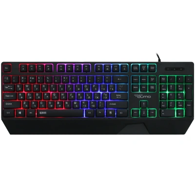 Игровая клавиатура Qumo Twins K68, с двумя накладками разного цвета, проводная, 104 клавиши, кнопка FN, встроенная радужная подсветка [K68]